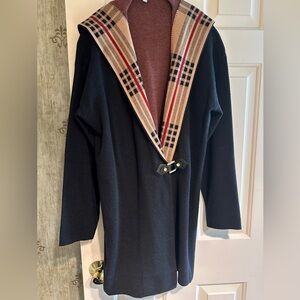 Worn one time, newish, black sweater coat. Medium weight.